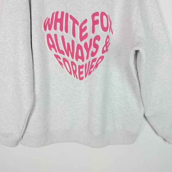 White Fox Boutique 13 Always & Forever Crewneck Sweatshirt Gray Size L/XL EUC - Picture 11 of 13